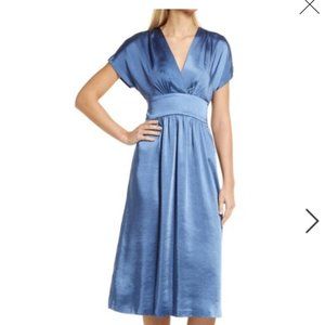 Anne Klein Satin Wrap Midi Dress Sz4